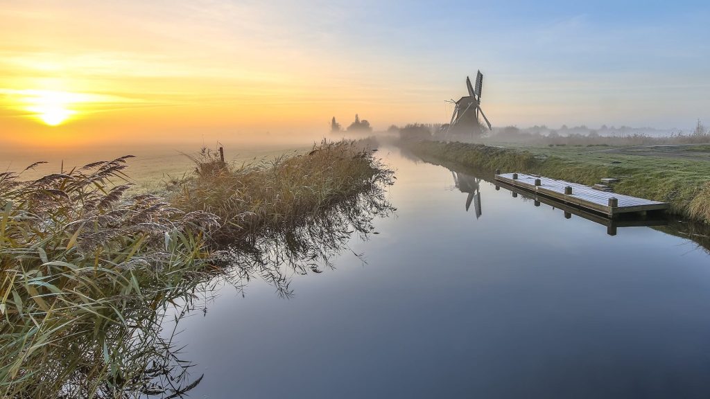 Windmolen in de Nederlandse polders